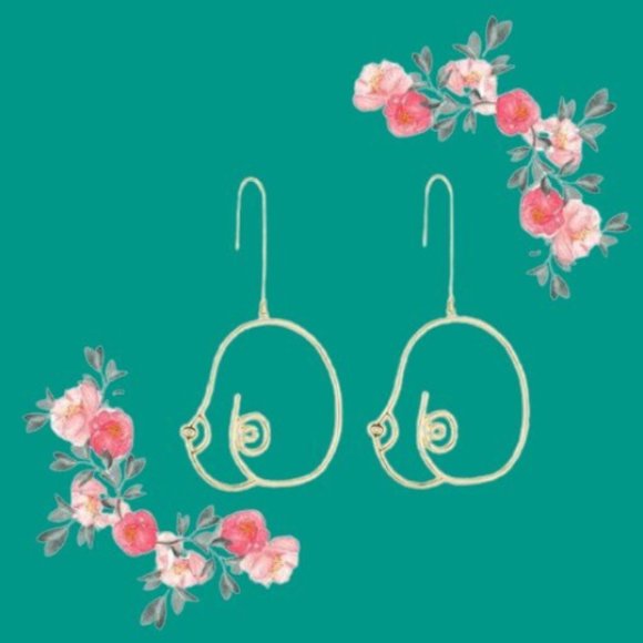 Earrings Boobies Novelty Funky /Nude Female Body - Picture 6 of 6